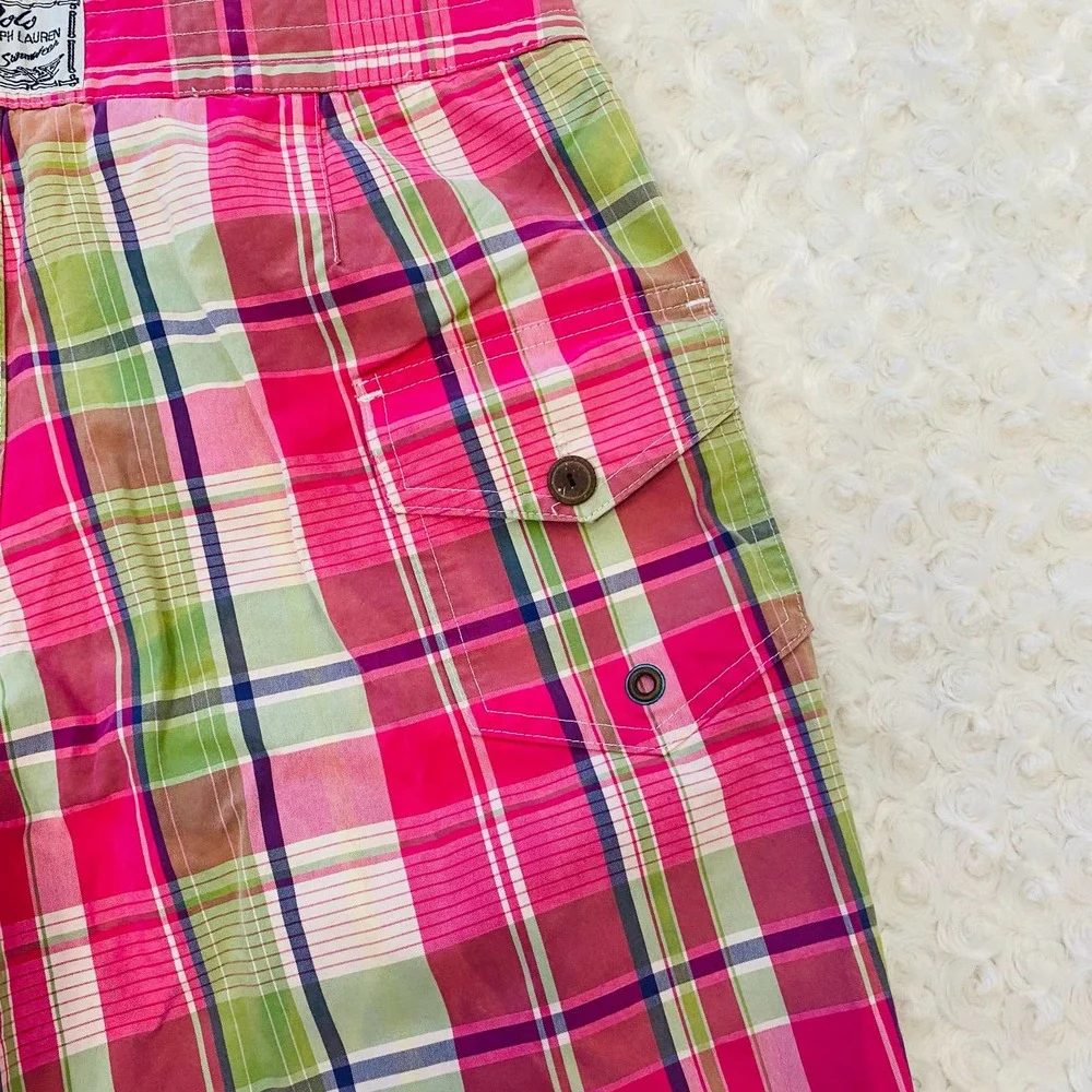 Polo Ralph Lauren Mens Plaid Pink Beach Swim Board Shorts Bathing Suit Trunks - Picture 3 of 8